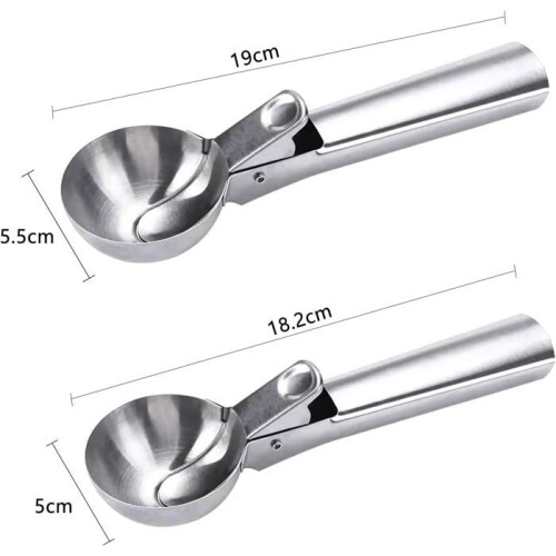 Stainless steel ice cream scoop with handy handle for serving ice cream 1