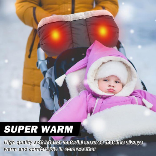 Hand warmer for stroller, waterproof and windproof, universal size, with warm flannel 2