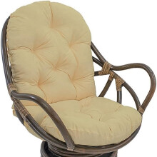 Replacement cushion for swivel rocking chair, rattan lounger, garden mat (120 x 60 cm, beige), without seat