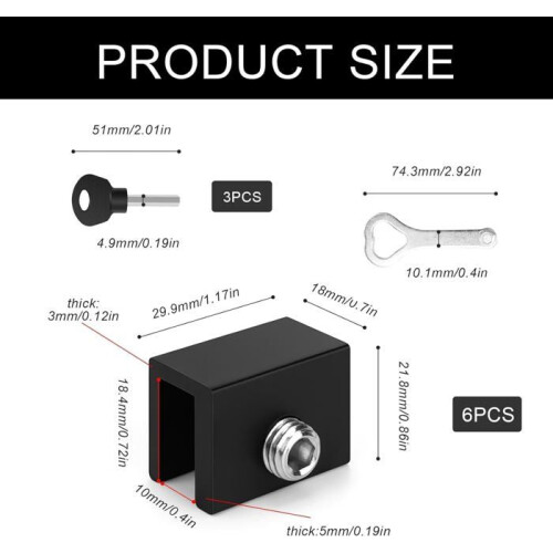 6-pack sliding door locks, adjustable window locks, sliding door locks with keys, anti-theft window locks 1