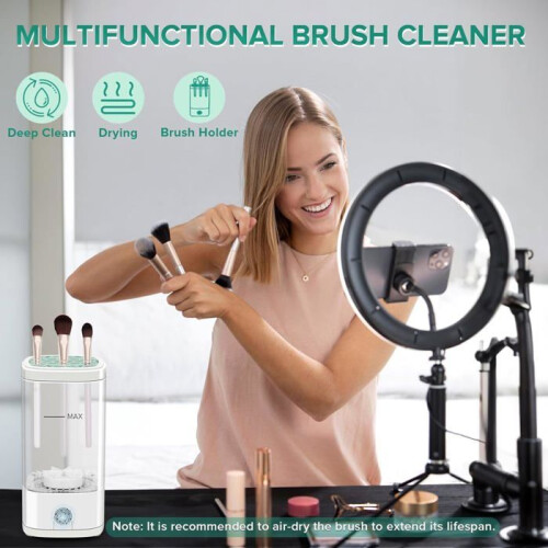 Electric Makeup Brush Cleaning Machine, Automatic Rotary Makeup Brush Washer and Holder 2