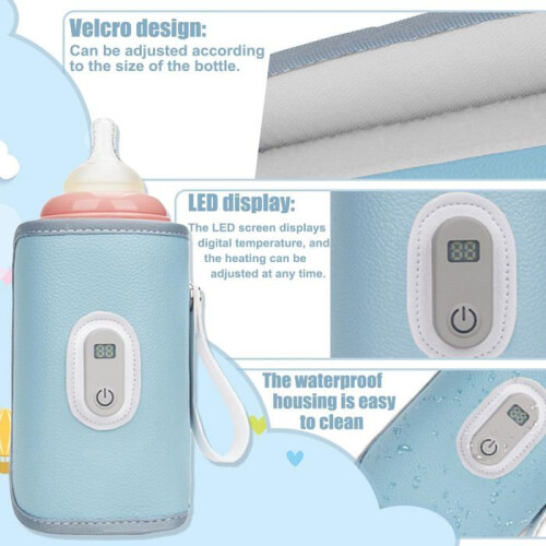USB bottle warmer, portable bottle warmer with LCD display, adjustable temperatures, 5 adjustable temperatures 2