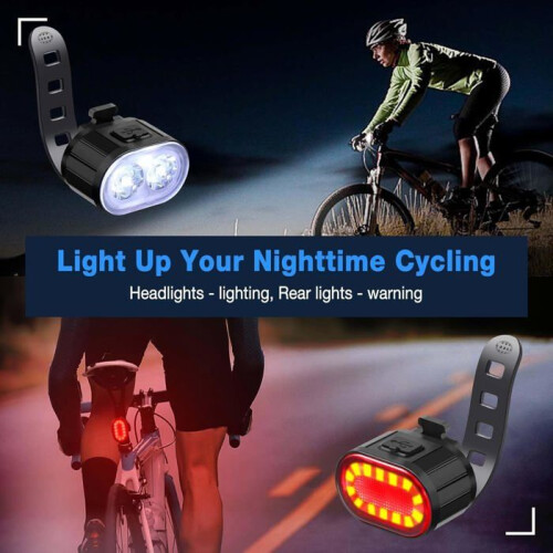 Bicycle front and rear light, USB rechargeable bicycle lamp, 4 + 6 light modes, IPX4 waterproof bicycle lamp 2