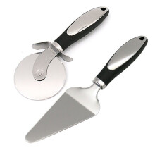 Pizza cutter, pizza cutter, stainless steel pizza cutter, pizza knife, pizza cutter, ergonomic non-slip silicone handle