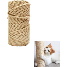 Sisal rope for scratching post, cat scratching rope 6 mm x 50 m, replacement rope for jute cat post