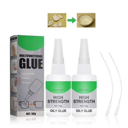 Extra strong super glue, extra strong plastic glue, extra strong transparent glue with 2 needle points, strong glue for leather