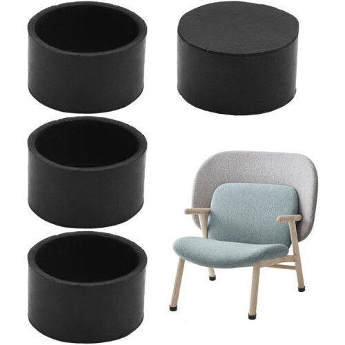 Round rubber protective caps for chair legs - diameter: 40 mm