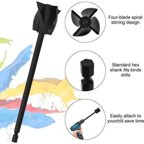 4-piece plastic paint mixer, epoxy mixing attachment, epoxy mixer for drill, reusable paint mixer 2