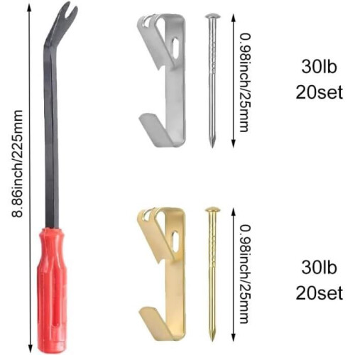 Picture hooks, picture frame hooks, picture wall hooks, picture hanging set, hanging hooks 1
