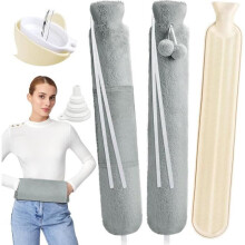 2L hot water bottle Long hot water bottle Removable and washable hot water bottle with soft plush cover Hot water bottle