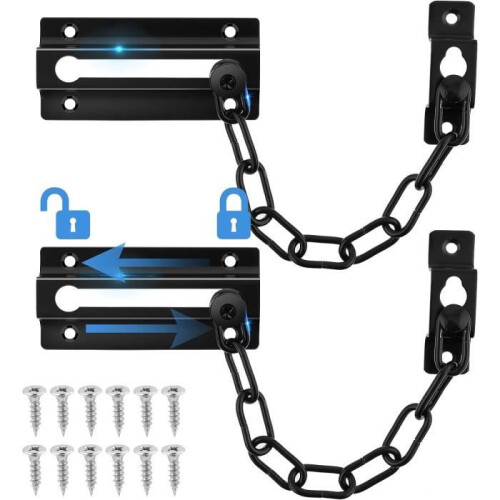 Door security chain, interior lock, heavy door lock, anti-theft protection, thick and durable chain
