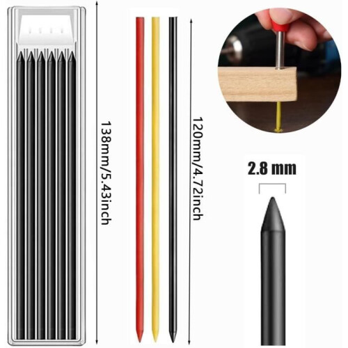 48-pack carpenter's pencil leads, 2.8 mm, HB graphite 1