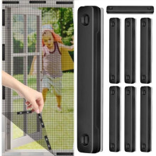 window magnets - self-adhesive - no drilling required - magnetic clips - magnetic closure - for mosquito net, black