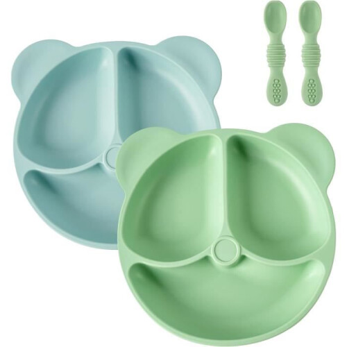 BPA-free and microwave-safe baby food plates