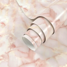Yellow and pink marble-look wallpaper, wall covering, marble look - self-adhesive furniture film, self-adhesive film, 40 cm x 1000 cm