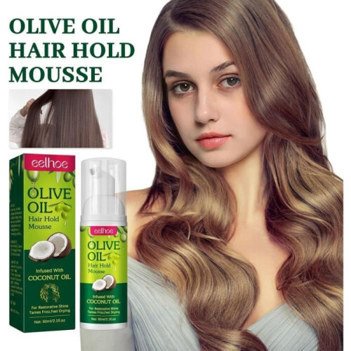 Styling mousse with olive oil for curly hair, long-lasting moisturizing roller 2