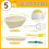 Oval, collapsible silicone bread basket with steel ring, 5-pack of proving baskets 2