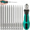 11-Piece Bit Set with Long Hex Shank, 100mm Long with Single Handle, S2, 1/4-Inch Hex Shank Torx Screwdriver Bits 1