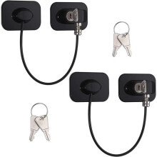 2-pack refrigerator locks for kids, refrigerator door locks, cabinet window locks with keys, strong adhesive door locks