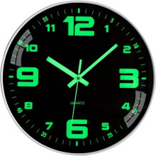 Wall clock - Luminous - Modern design - Silent - 25 cm