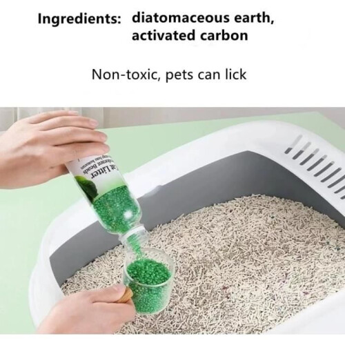 Deodorizing granules for cat litter, deodorizing granules for pets, reusable deodorant 2