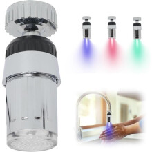 Color LED Light Faucet 360 Rotation Three-Color Temperature Change Sensor Controlled Faucets