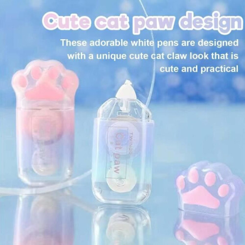 3-pack mini correction tapes, cat pattern, 5 mm x 6 m, Kawaii colorful cat claws, correction rolls 1