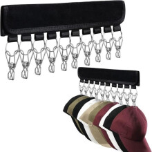 Hat Organizer – Unmarked – Pack of 2 – Velvet Fabric – Stainless Steel Clips – Foldable