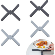 Pack of 4 foldable silicone coasters, long-lasting heat protection, heat-resistant, non-slip and heat-resistant