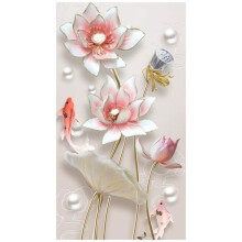 5D DIY Diamond Painting Landscape Lotus Fish Cross Stitch Mosaic Rhinestone Home Wall Decor