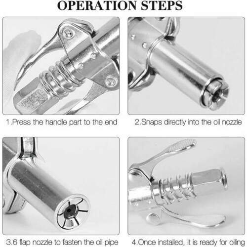 2x G-coupling for grease gun with flexible hose, compatible with 18 VHV grease guns 2