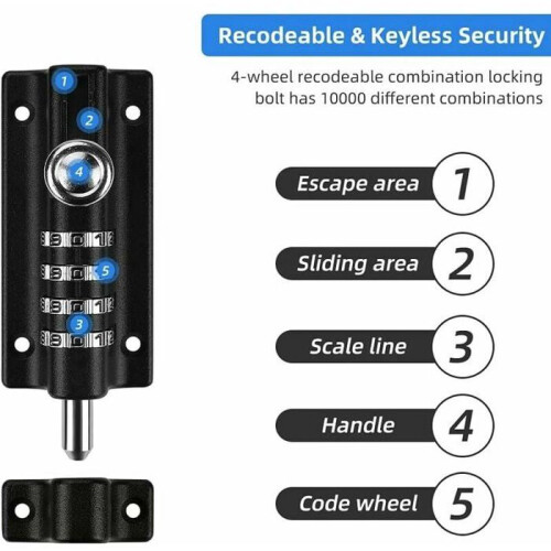4 wheel code door lock, reprogrammable, waterproof, high security for VHV hangars 1