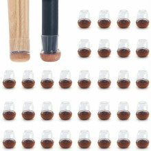 Set of 32 transparent silicone protective caps for chair legs diameter 14-19 mm VHV