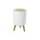 7L Bathroom Waste Bin with Push Button Lid, White Wooden Tripod Waste Bin, Practical for Kitchen and Office VHV 1