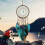 Dreamcatcher in turquoise forest, handmade wall decoration VHV 1