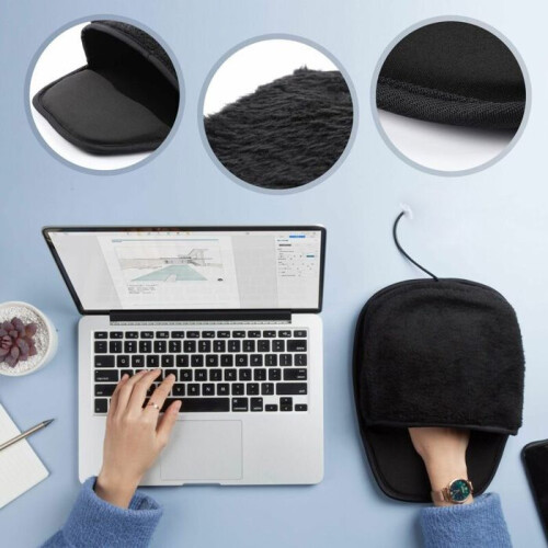 Pink Heated Mouse Pad, 2-Pack, Removable Hand Warmer, Plush, USB, VHV 2