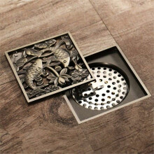 Retro copper bathroom drain, odor-resistant, insect-resistant, non-reflective, green bronze, VHV