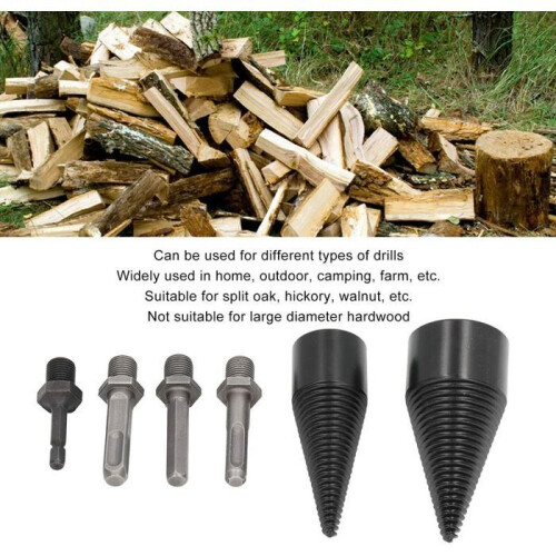 Removable drill bit for log splitter 6 robust drill bits with 32 mm and 42 mm cone VHV 1