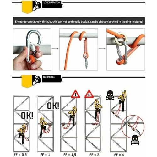 Professional nylon safety line with hook – High-quality climbing and fall protection, 5 m, VHV 2