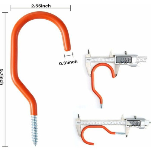 Set of 8 garage hooks for bicycles and tools, wall screws orange VHV 1