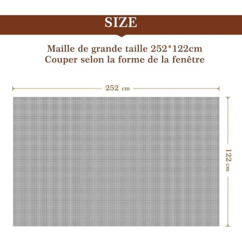 Fly screen for windows, 122 x 252 cm, cuttable, insect screen, mosquito screen, black, VHV 1