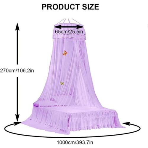 Hanging dome mosquito net for double or single beds, height 27 m, VHV 2