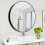 Round bathroom mirror without lighting, black, 50 cm, wall mirror with black plastic frame, round decorative mirror, black edge, VHV 2