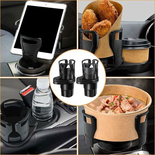 VHV Carbon Fiber Car Cup Holder, Multifunctional, Double Rotatable and 360 Degree Adjustable 1