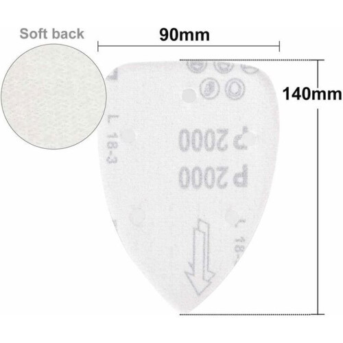 Pack of 100 sanding triangles, grit 40-2000, for VHV sanders and sandpaper 2