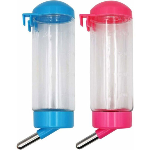 2-pack 400ml plastic automatic leak-proof drinking bottles for hamsters, cats and dogs, random color, VHV