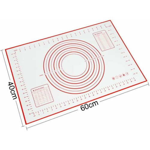 Non-stick silicone baking mat, dimensions: 60 x 40 cm, red, VHV 1