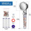 Shower head with limescale filter, universal high-pressure shower head with 3 settings, water-saving, VHV 4