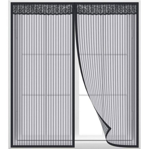 Magnetic window screen 120 x 100 cm, self-adhesive mesh, easy installation, fits most windows, VHV