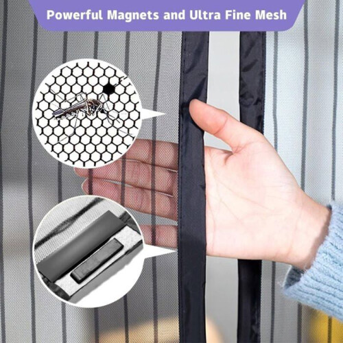 Magnetic window screen 120 x 100 cm, self-adhesive mesh, easy installation, fits most windows, VHV 2